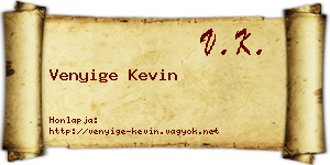 Venyige Kevin névjegykártya